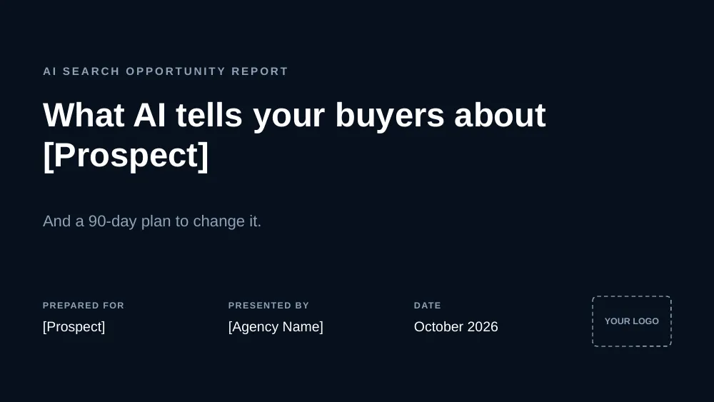 Cover slide of the AI Search Opportunity Report template